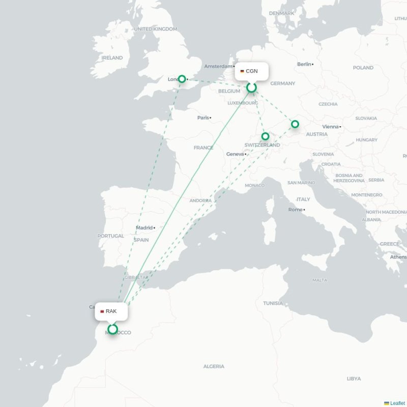 CGN - RAK route map
