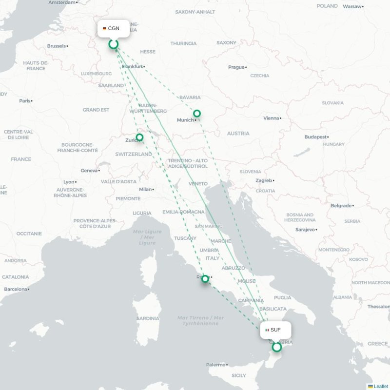 CGN - SUF route map