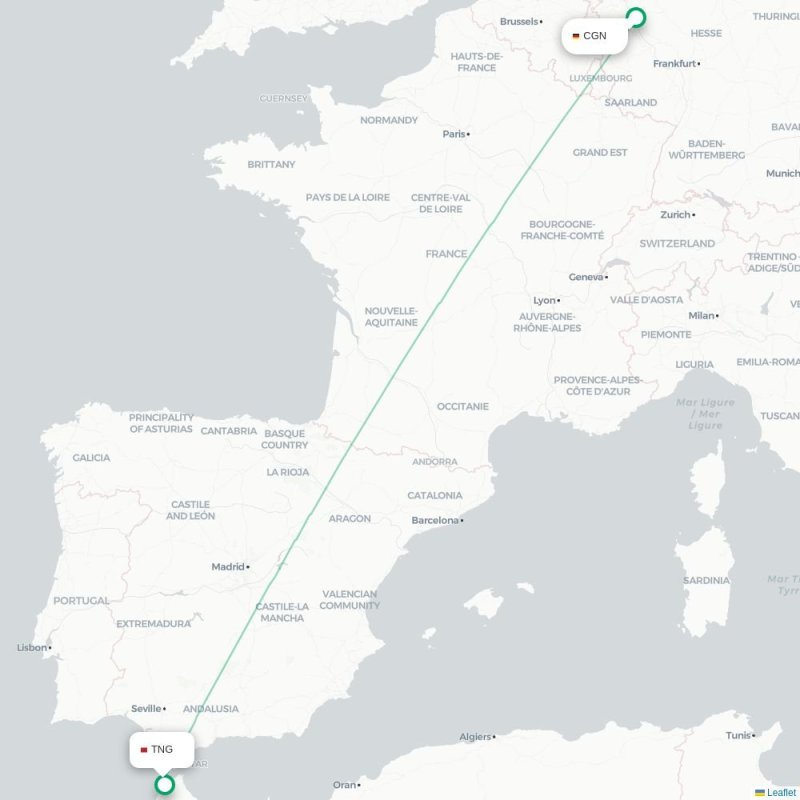 CGN - TNG route map