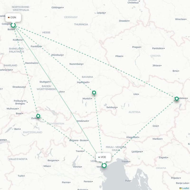 CGN - VCE route map