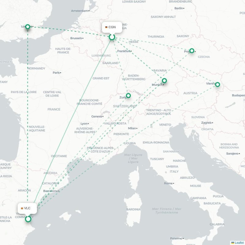 CGN - VLC route map