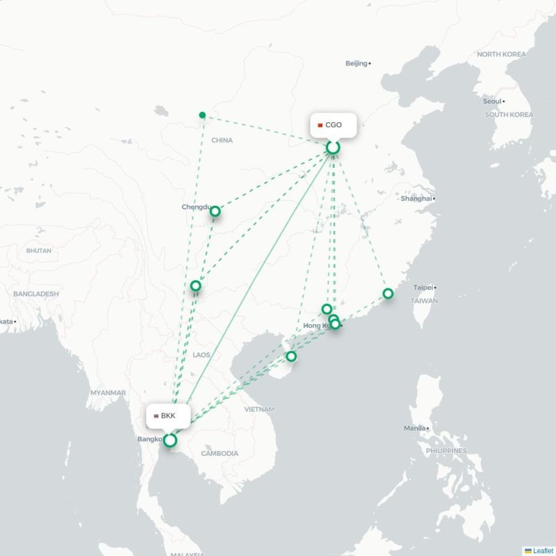 CGO - BKK route map