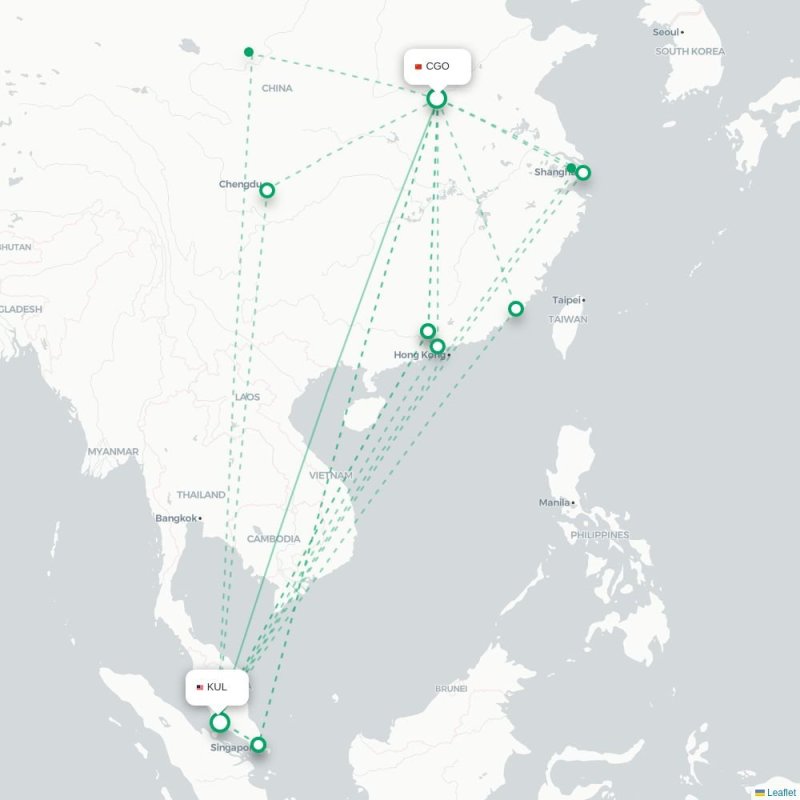 CGO - KUL route map