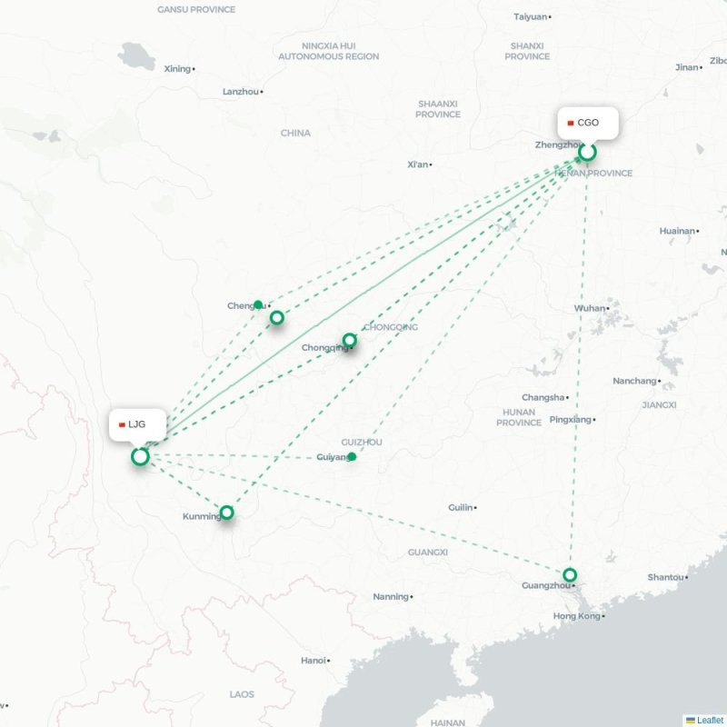 CGO - LJG route map