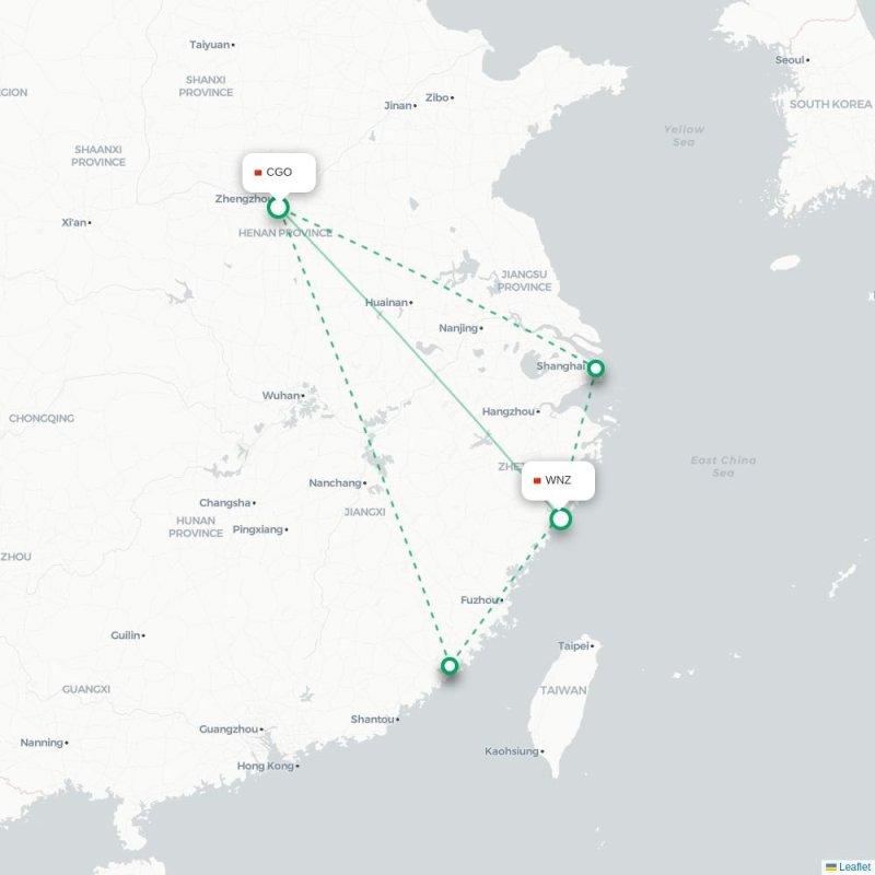 CGO - WNZ route map