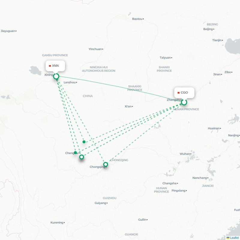 CGO - XNN route map
