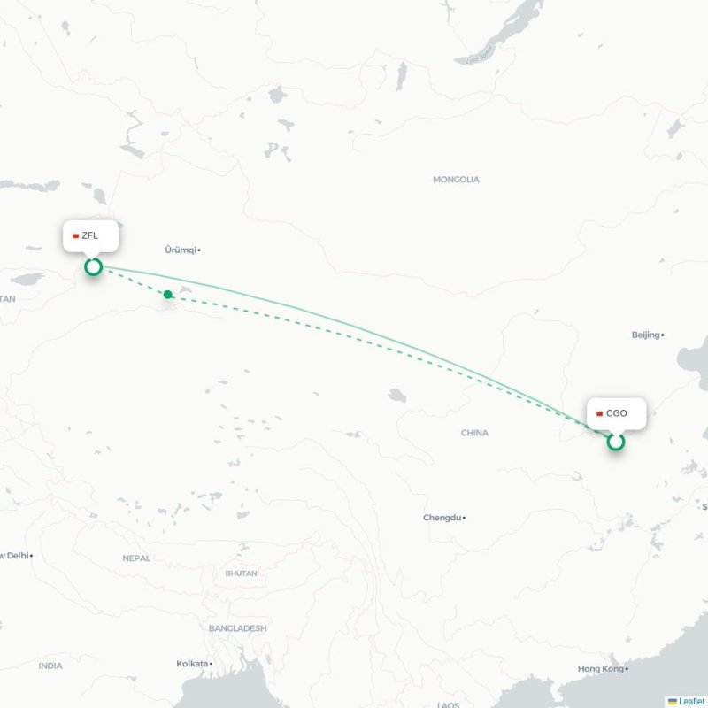 CGO - ZFL route map