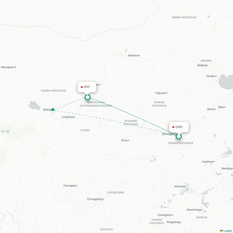 CGO - ZHY route map
