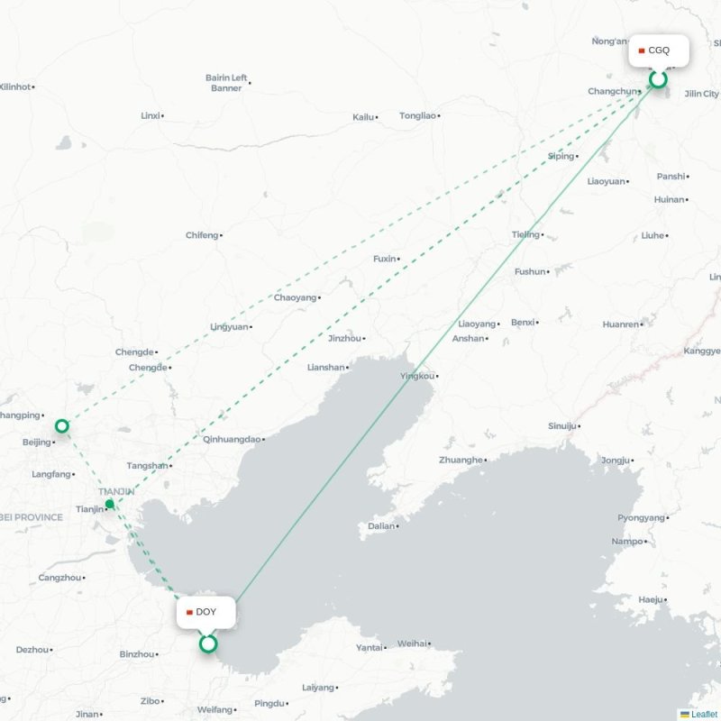 CGQ - DOY route map