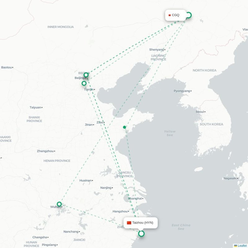 CGQ - HYN route map