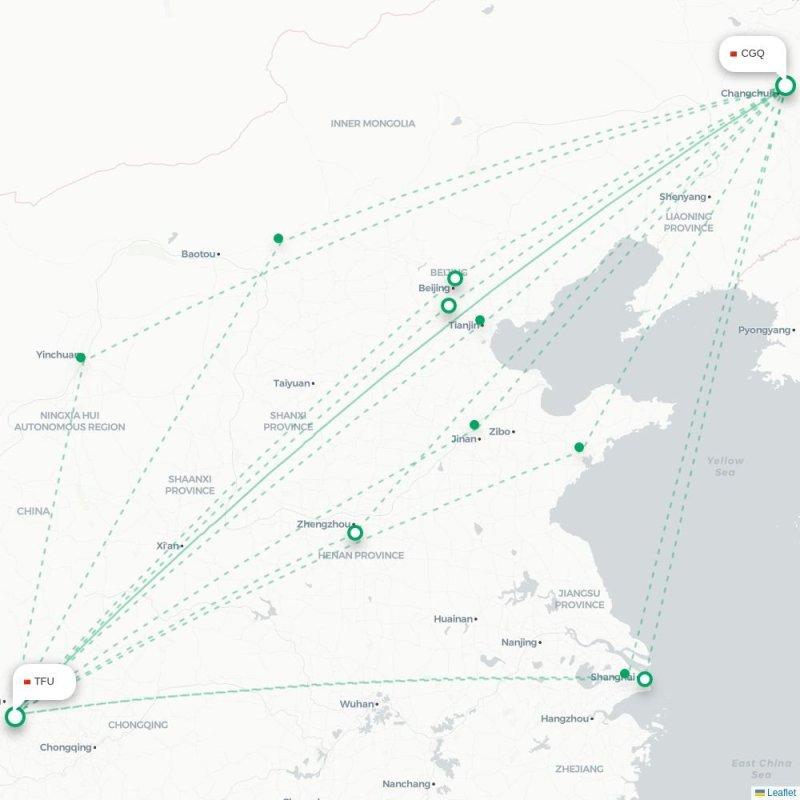 CGQ - TFU route map