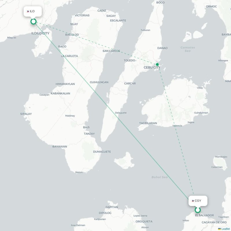 CGY - ILO route map