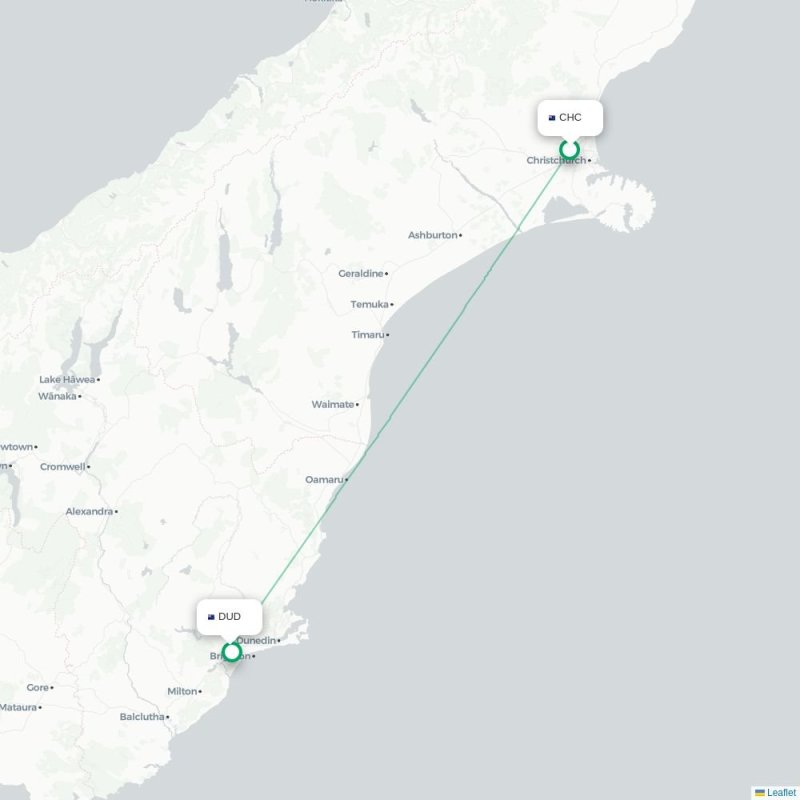 CHC - DUD route map