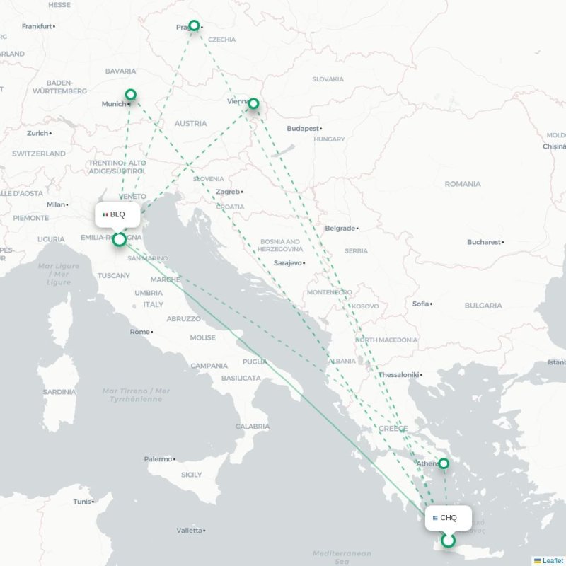 CHQ - BLQ route map