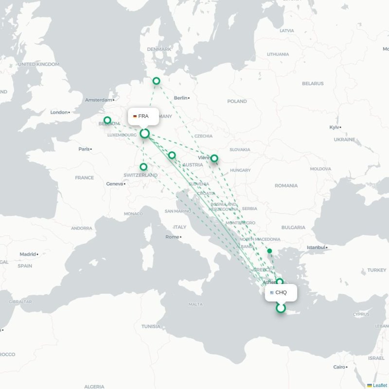 CHQ - FRA route map