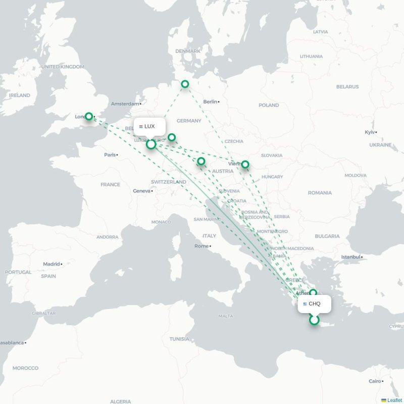 CHQ - LUX route map