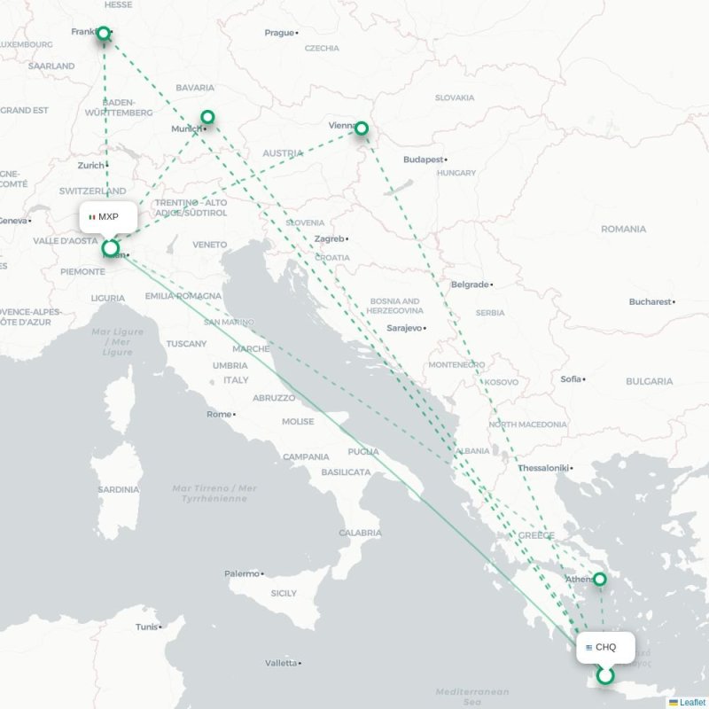 CHQ - MXP route map