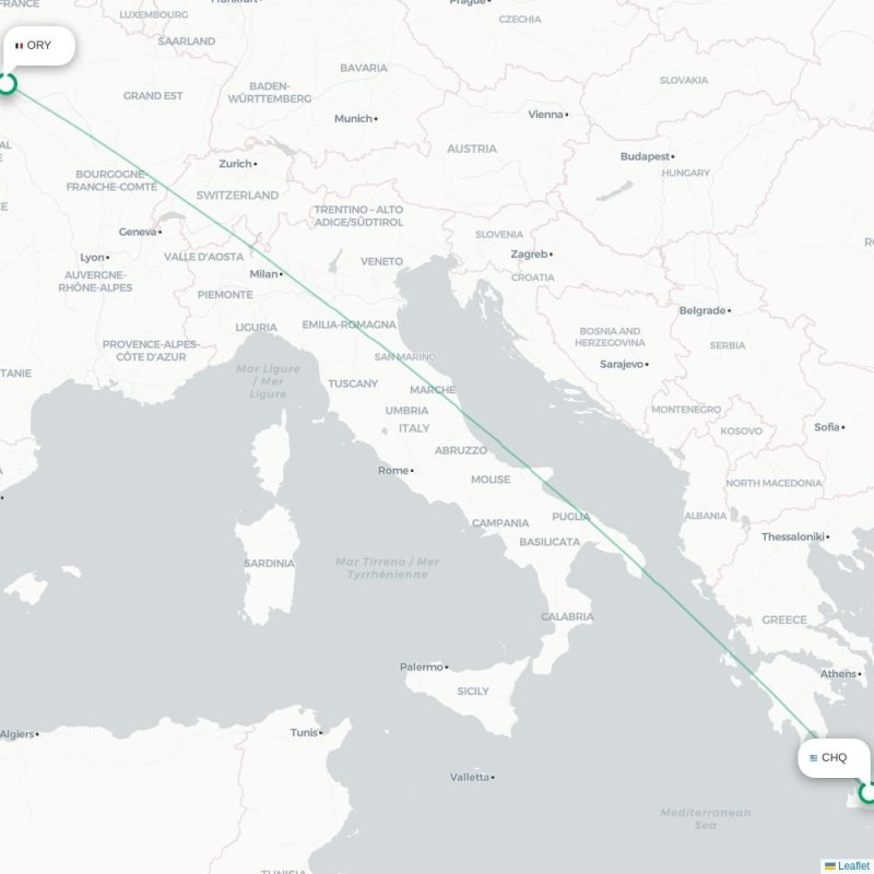CHQ - ORY route map