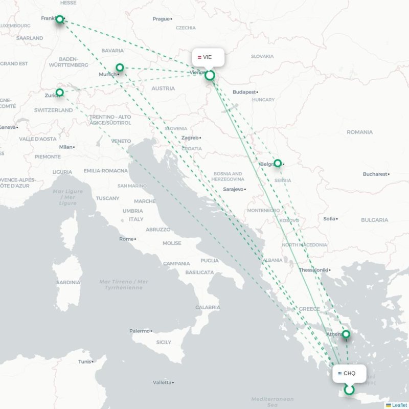 CHQ - VIE route map