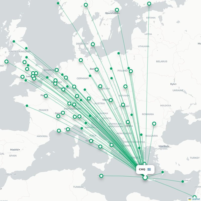Route map Chania  CHQ 
