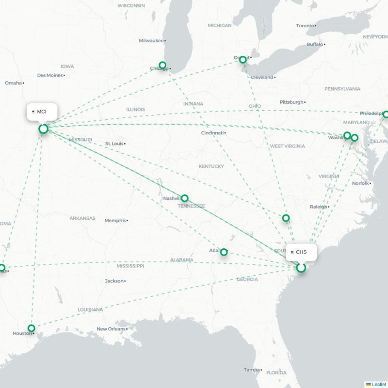 CHS - MCI route map