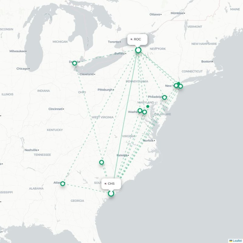 CHS - ROC route map