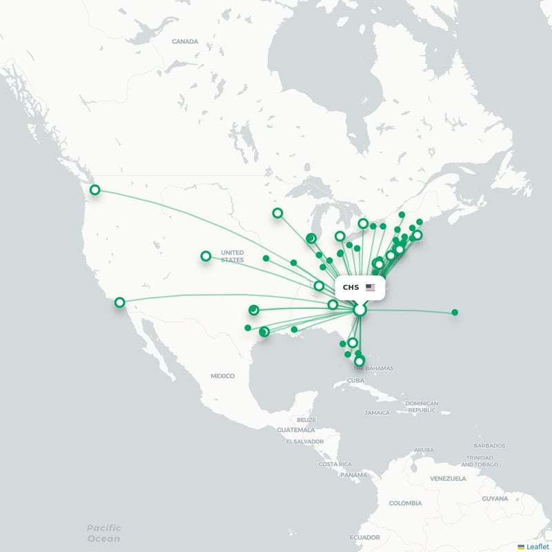Route map Charleston  CHS 
