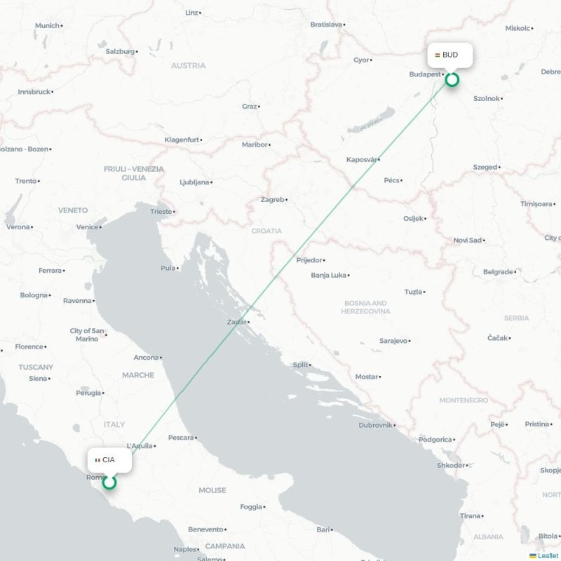 CIA - BUD route map