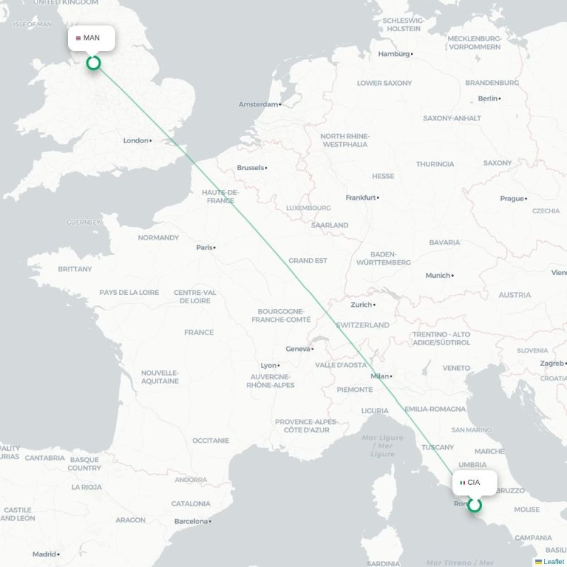 CIA - MAN route map