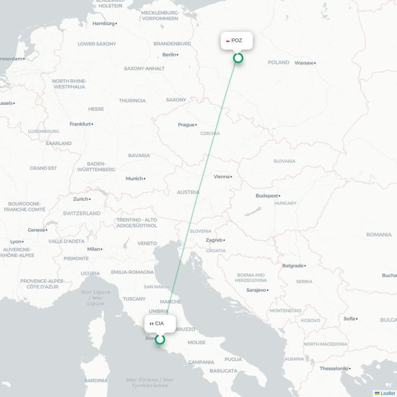 CIA - POZ route map