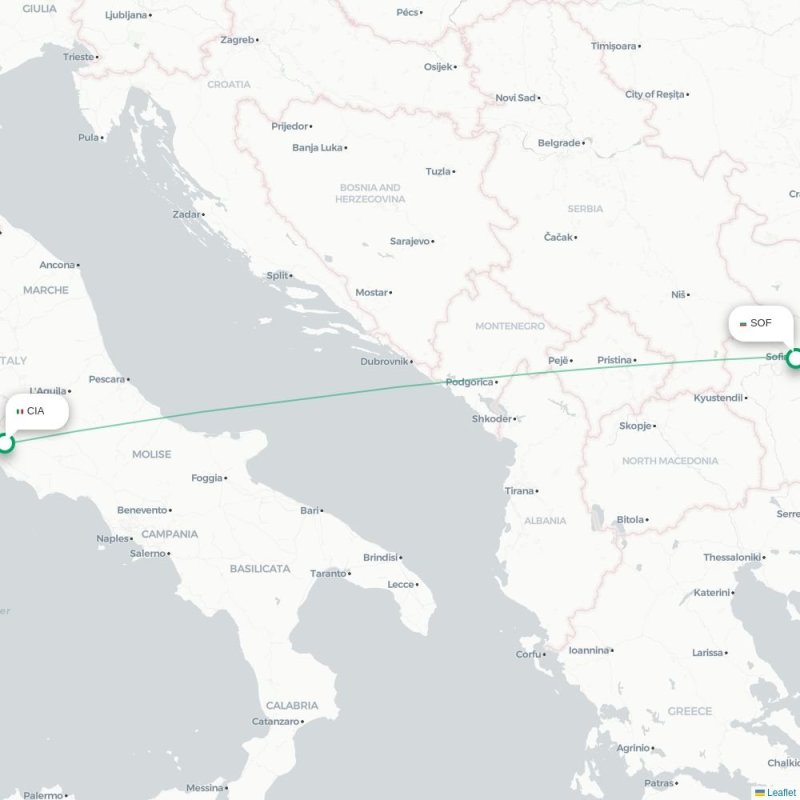 CIA - SOF route map