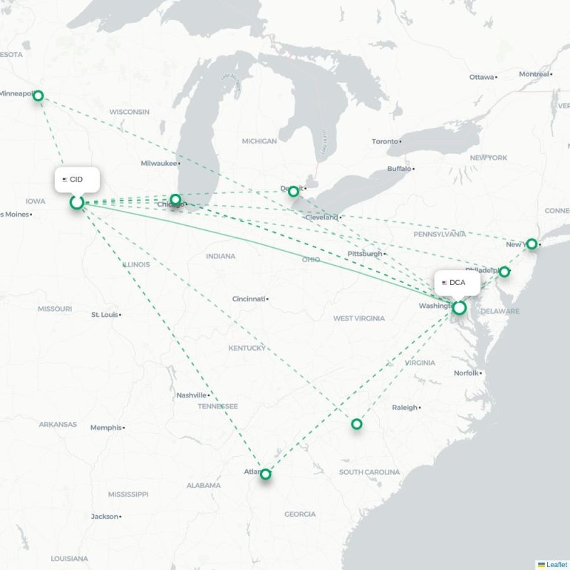 CID - DCA route map