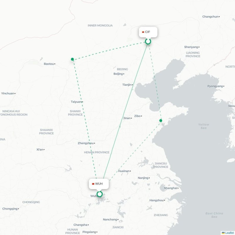 CIF - WUH route map