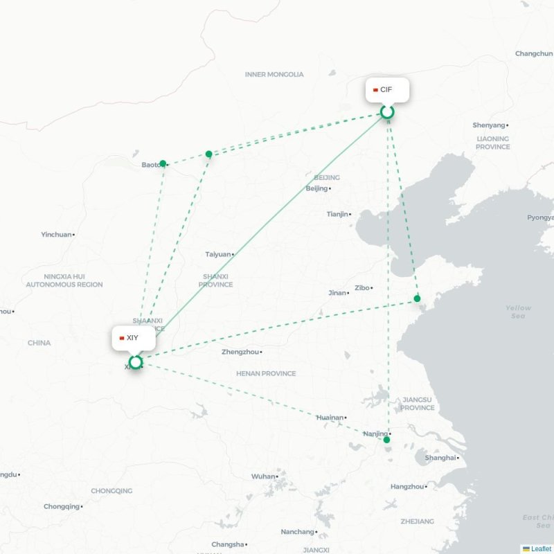 CIF - XIY route map