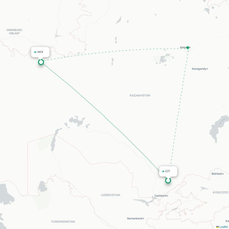 CIT - AKX route map