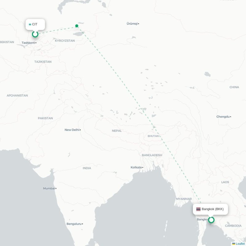 CIT - BKK route map