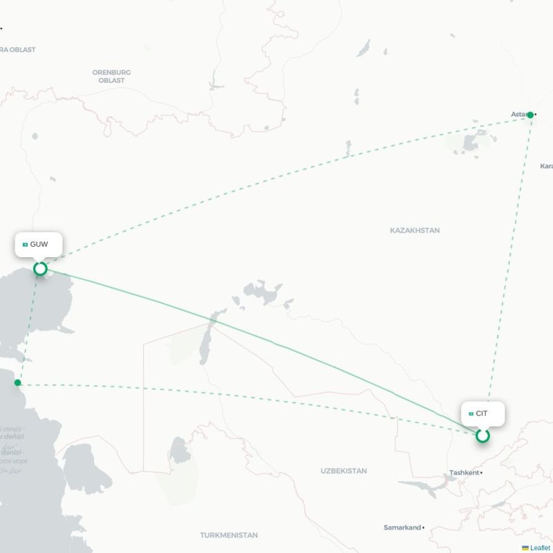 CIT - GUW route map