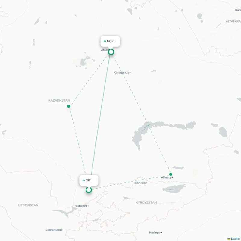 CIT - NQZ route map
