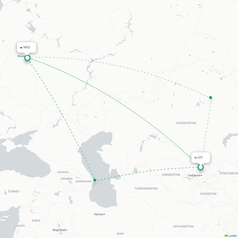 CIT - VKO route map