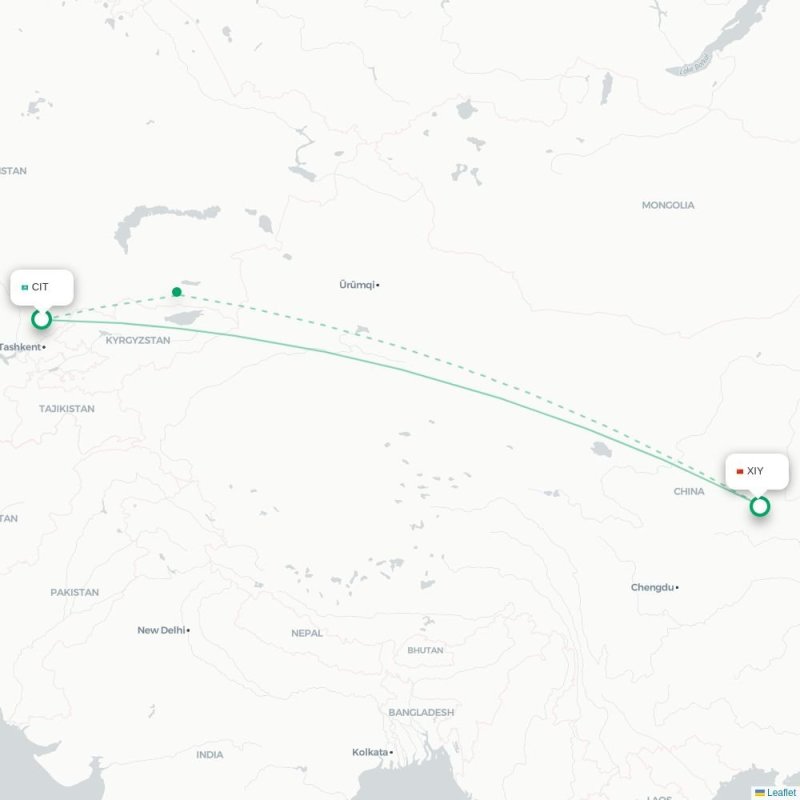 CIT - XIY route map