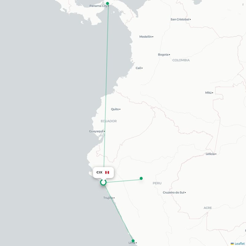 Route map Chiclayo  CIX 