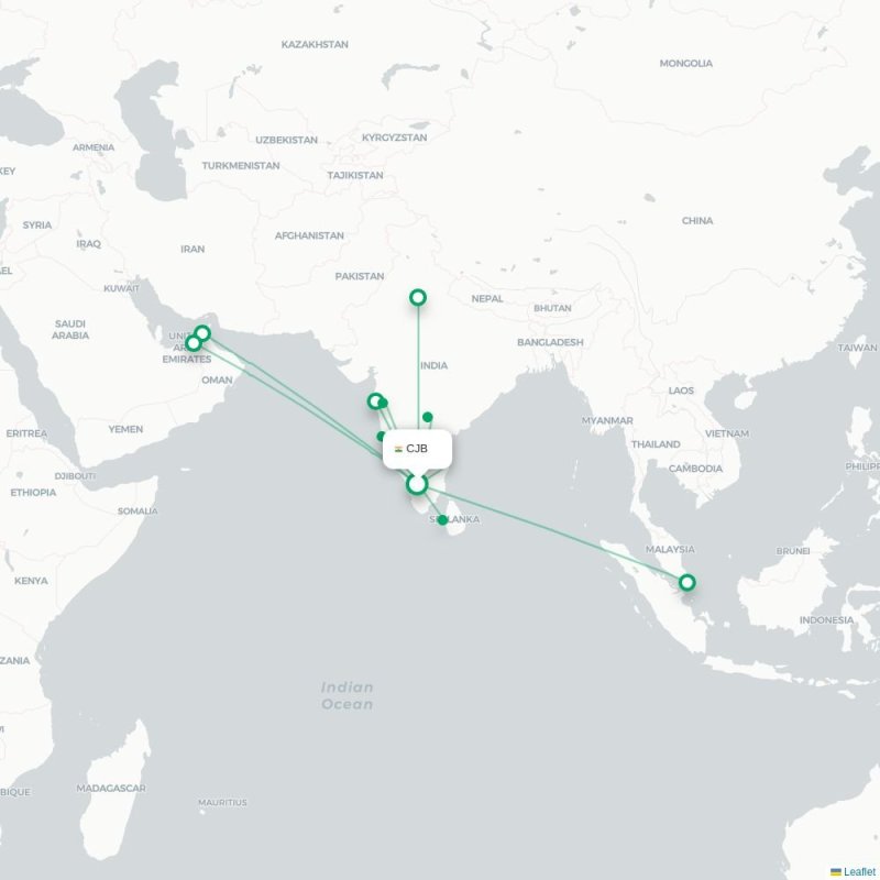 CJB - SIN route map