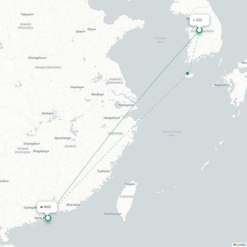 CJJ - HKG route map