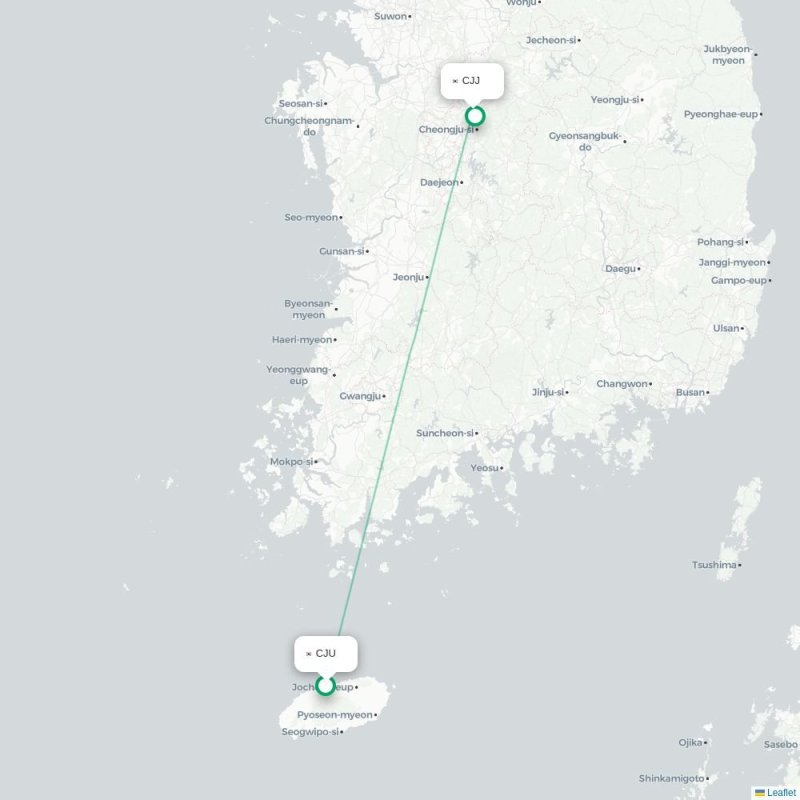CJU - CJJ route map
