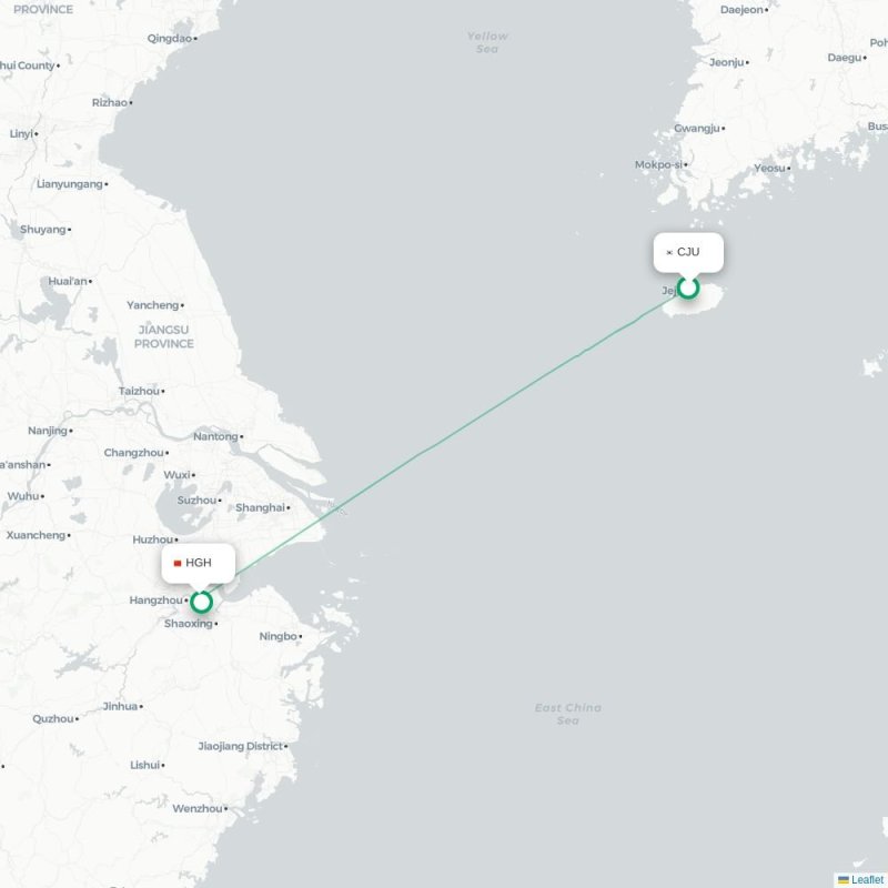 CJU - HGH route map