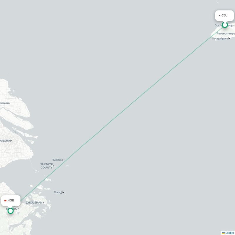 CJU - NGB route map