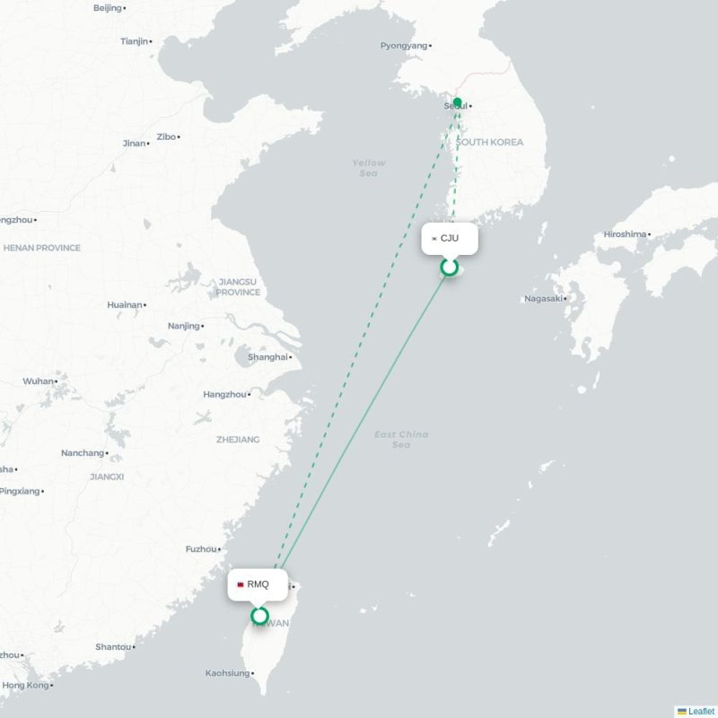 CJU - RMQ route map