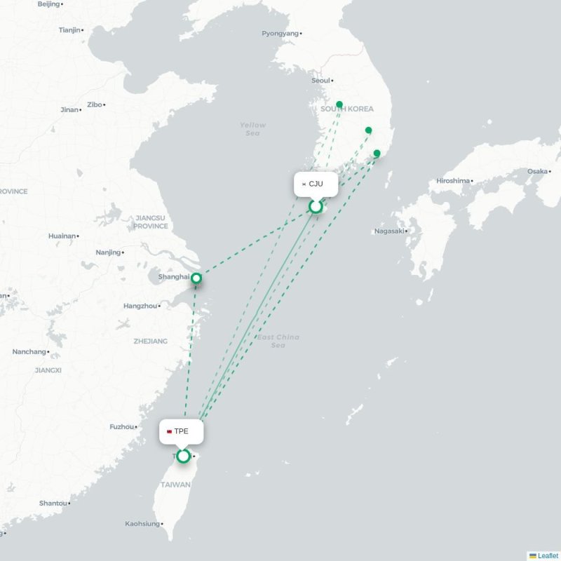CJU - TPE route map