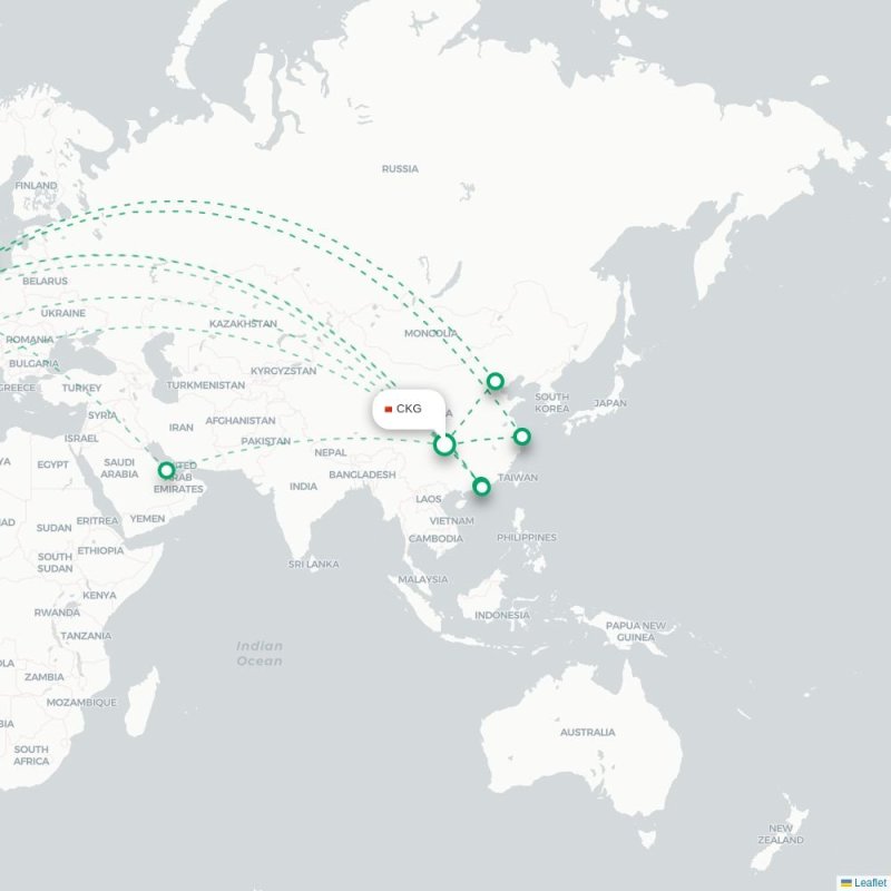CKG - BRU route map
