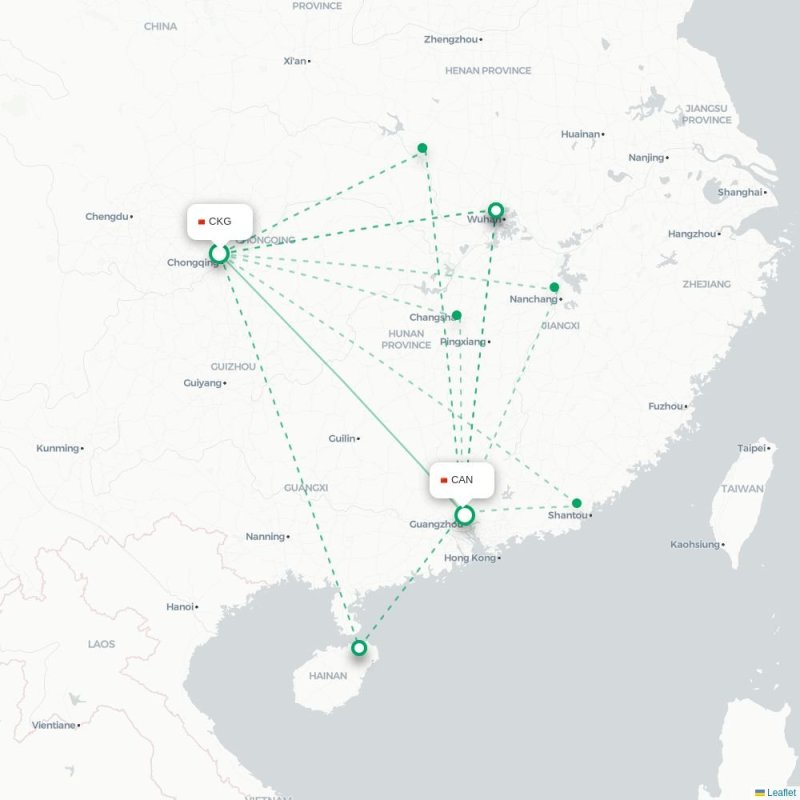 CKG - CAN route map